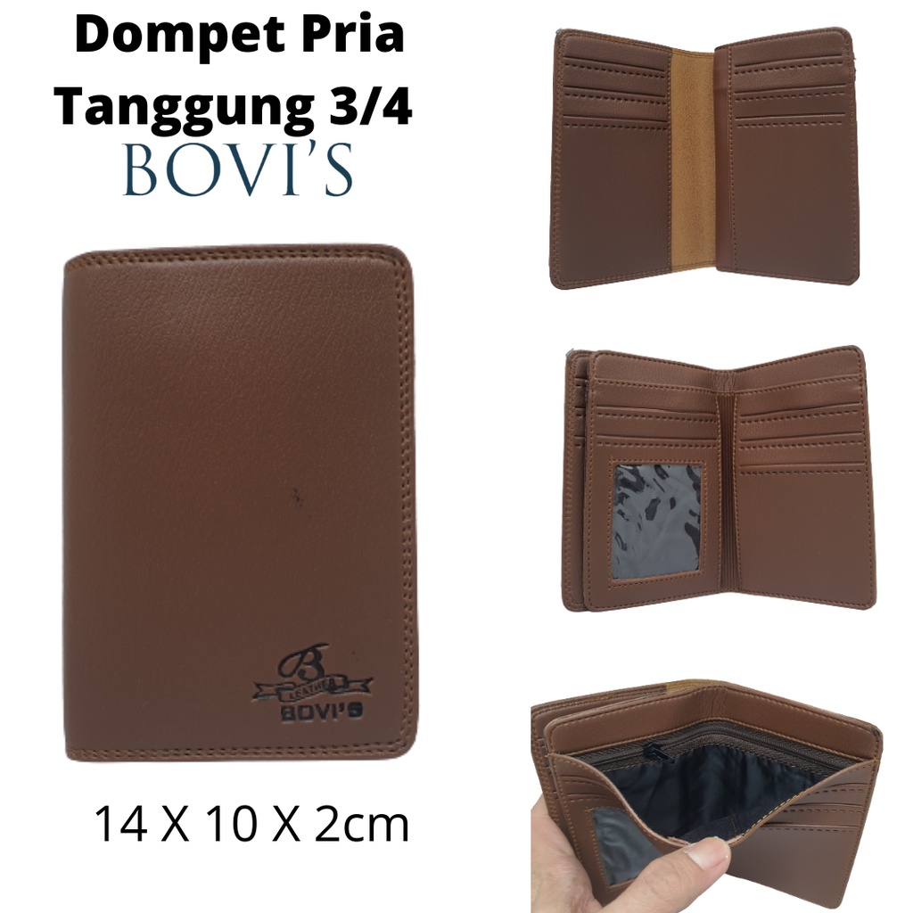 Dompet Pria Cowok Bovis Tanggung 3/4 Kulit Semi Tipe Terbaru Motif Distro dan Harga Murah