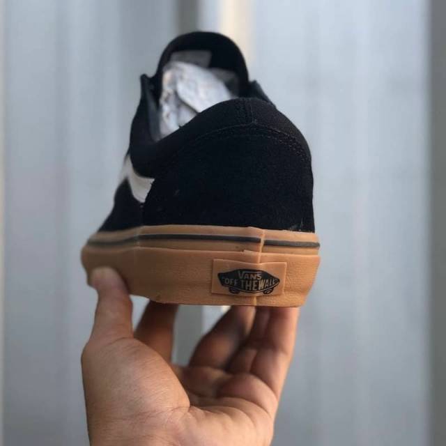 VANS OLDSKOOL BLACK GUM COKLAT WAFFLE DT