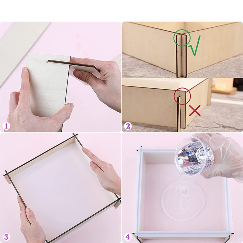 6pcs Cetakan Resin Bentuk Hati Geometris Heksagonal Bahan Silikon Untuk Hadiah Valentine Pernikahan