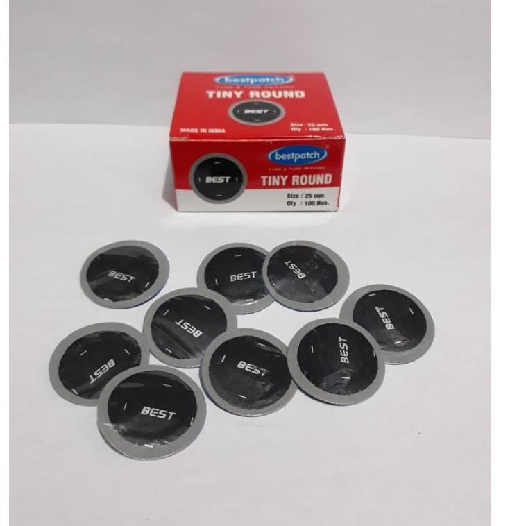 

Bestpatch - tambal ban dalam - tiny round - mini - small - little - medium - large - maxi - 1 box (K