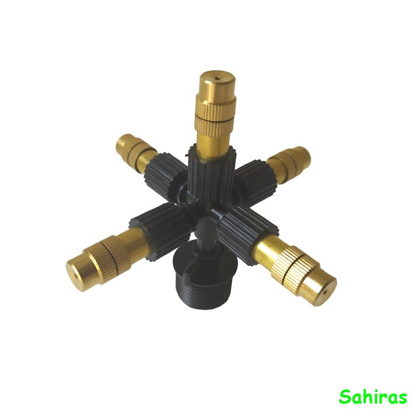 Nozzle Sprayer Kabut 5 Arah Berbahan Kuningan dengan Konektor Drat 1/2 IN