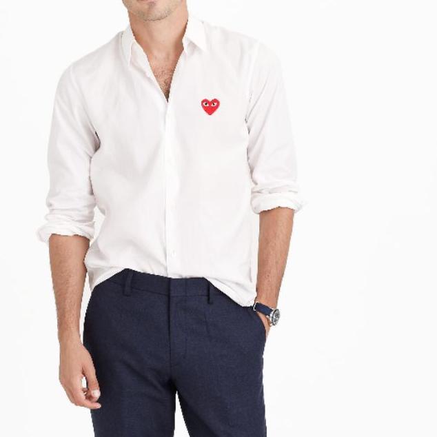 ♜ Kemeja CDG PLAY Putih dan Hitam Cowok SHIRT FOR MEN (READYSTOCK) ☎
