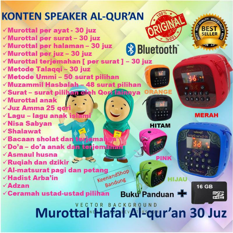 [KOMPLIT] Speaker Al-Qur'an 30 Juz V-600 dan ZB-700 Bluetooth, MEMORI 16 GB / UAS