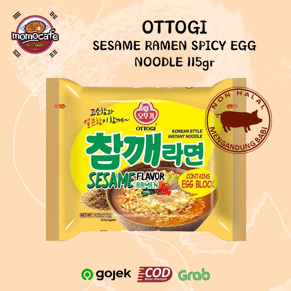 

Korean Ottogi Sesame Ramen Spicy Egg Noodle Mie Instant Telor Korea