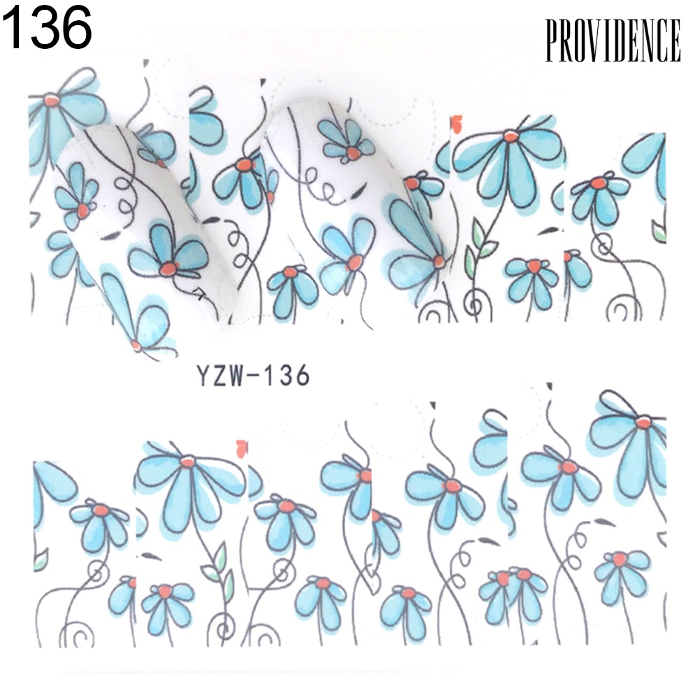 Providence DIY Flower Full Cover Wrap Nail Art Sticker Adhesive Decal Decor Manicure Tool