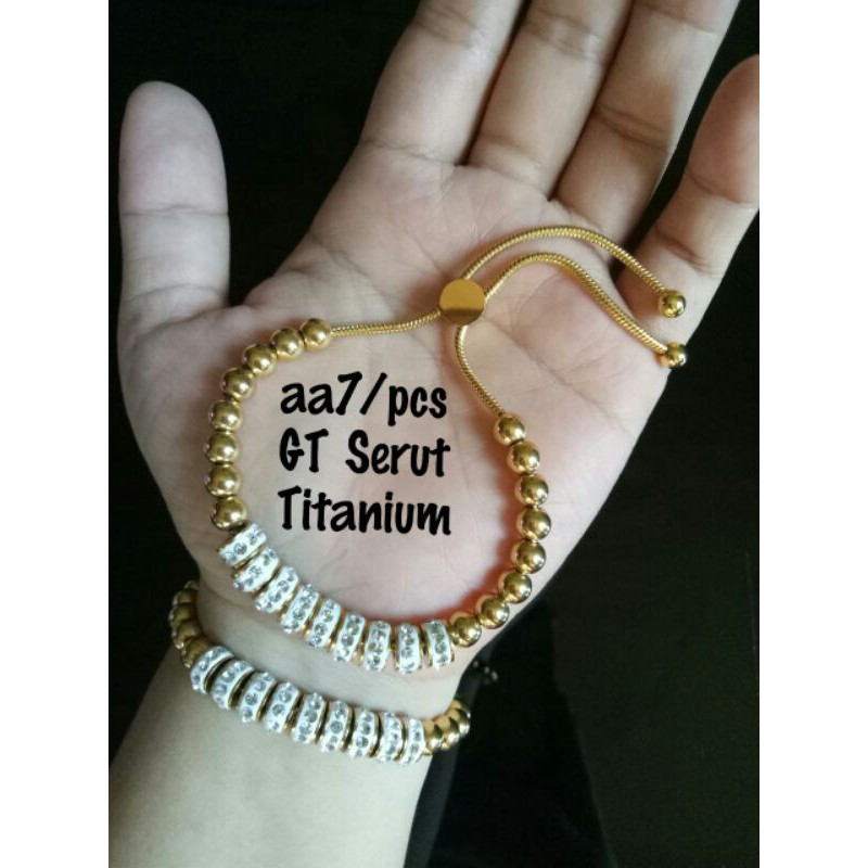 GELANG SERUT TITANIUM DEWASA/GELANG ANTI KARAT/GELANG LAPIS EMAS