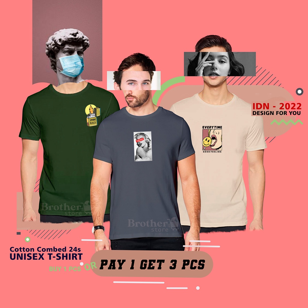 BUY 1 OR 3 PCS ( PROMO COD ) BROTHER STORE / Kaos Distro100% Catoon Combed 30s / ArticelBSSE