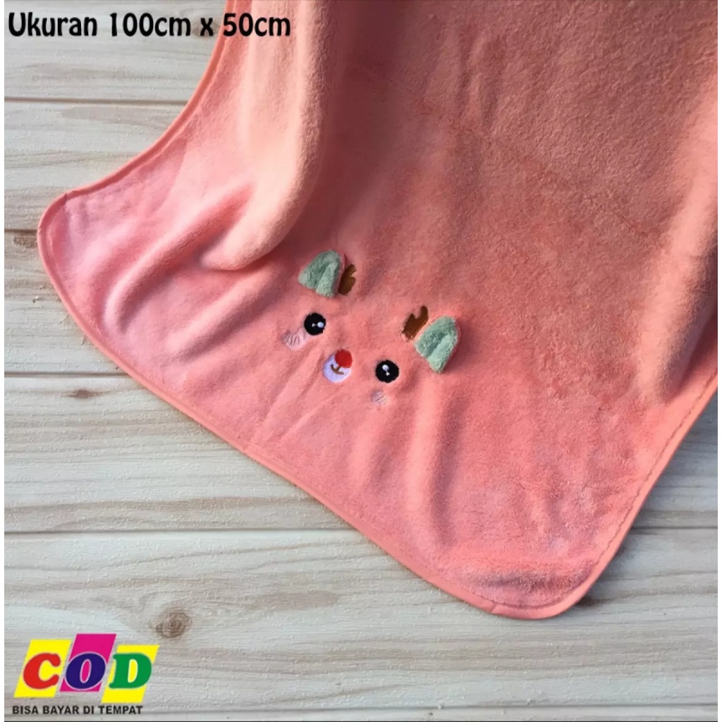Handuk Anak Premium Microfiber Bulu Lembut Uk 50x100 dan 60x120 cm Daya serap tinggi dan lembut