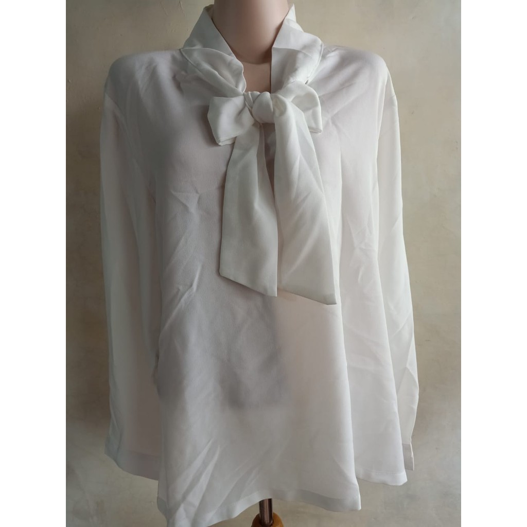 XXL-BLOUSE/BLUS/ATASAN WANITA/STTYV3S/LENGAN PANJANG/PUTIH2