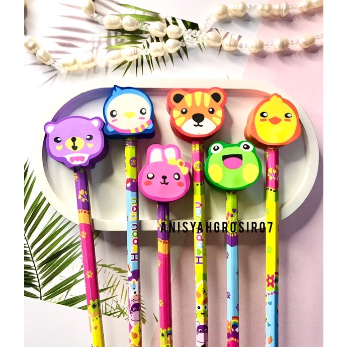 

Pensil dan Penghapus karakter lucu BIG 888/Pensil dan penghapus karet 1set BIG 888