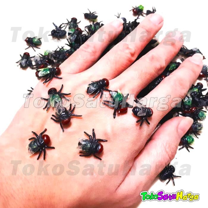 Lalat karet mainan binatang lalat palsu Karet Prank fly rubber bug