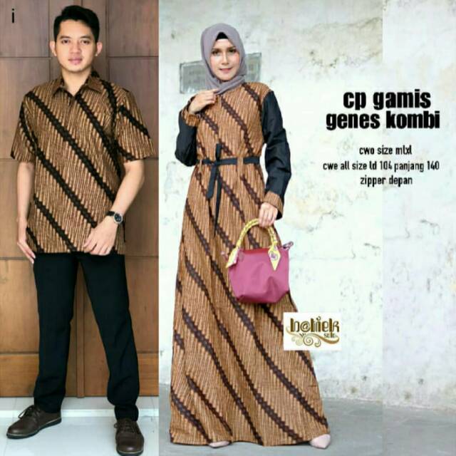 CP Gamis Genes Kombi Parang Longdress Sarimbit