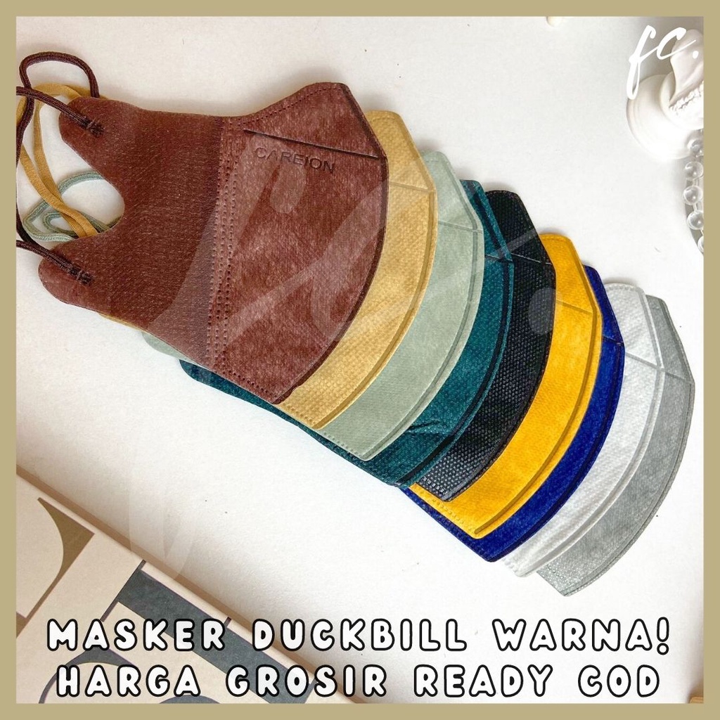 Masker KN95 Duckbill / Protective 3D Careion Mask Non Medis 4D Warna Shrimp Pink Sage Green Hitam Po
