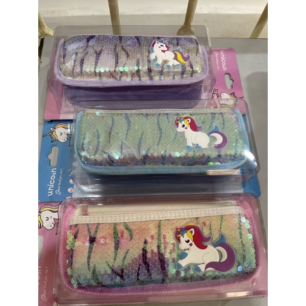 

Pencil case squin mika motif unicorn satuan