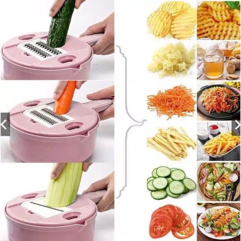 Alat Potong Kentang Sayur Multifungsi Pengiris Parutan Chopper Kitchen Serbaguna 9in1