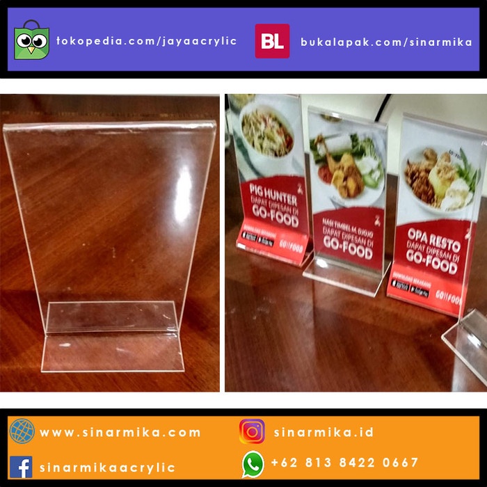 

Grosir Tempat Brosur Ukuran A5 Bahan Akrilik - Bentuk L