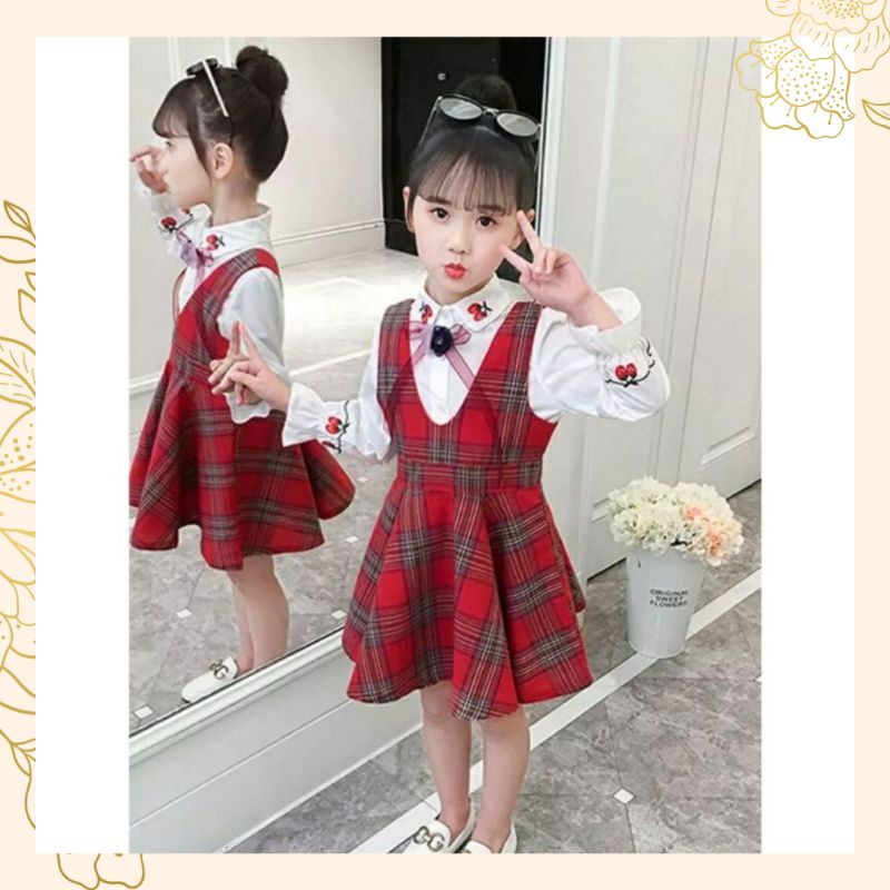 Baju Pesta Anak Lengan Panjang - Dress Anak Perempuan Umur 4 5 6 7 Tahun - Baju Anak Korea