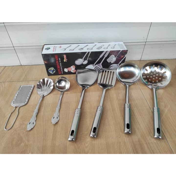 [BISA COD] Spatula Stainles Set Isi 7 Pcs - Spatula Sutil Stainless Steel Good Quality