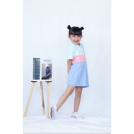 BAJU ANAK KUALITAS PREMIUM TERBAIK PABRIK KODE MICHI DRESS BLUE