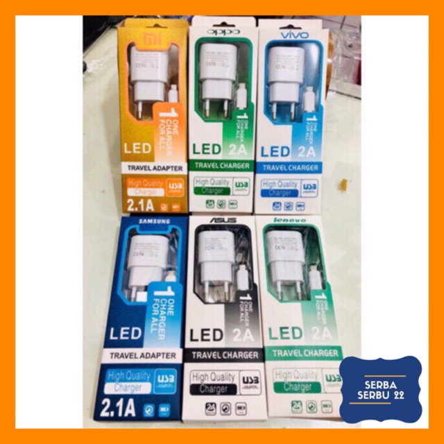 Charger Led 2.1A XIAOMI, SAMSUNG , OPPO, ASUS , LENOVO 1usb Hight Quality