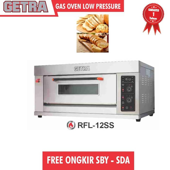 Gas baking oven 1 deck 2 loyang oven pemanggang roti GETRA RFL 12SSGC