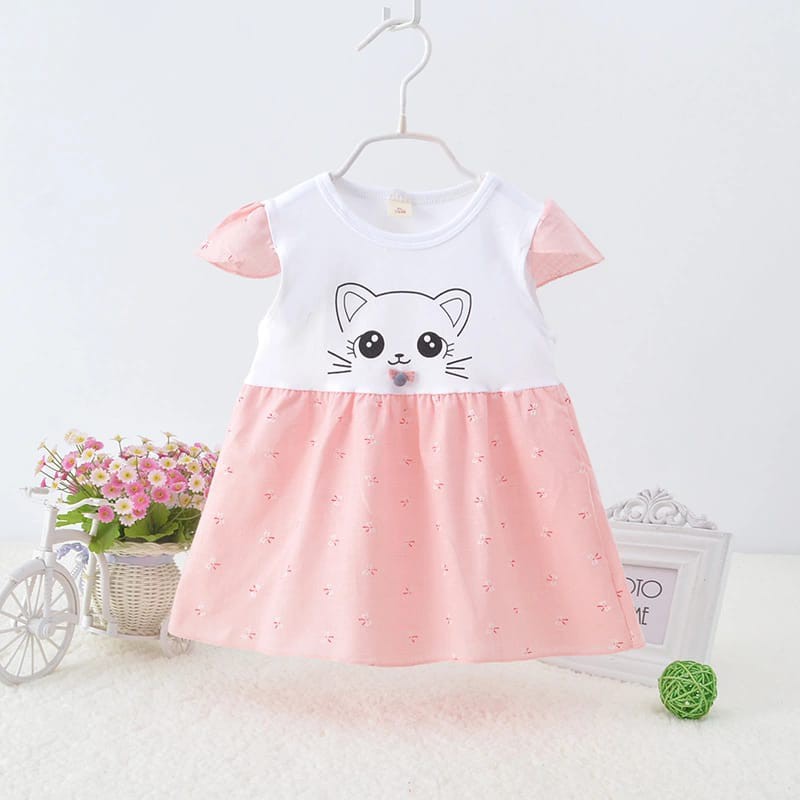 Dress DN01 NewBorn Anak Bayi Perempuan Newborn Imut Lucu Import Impor Pakaian Best Seller Murah-Salem