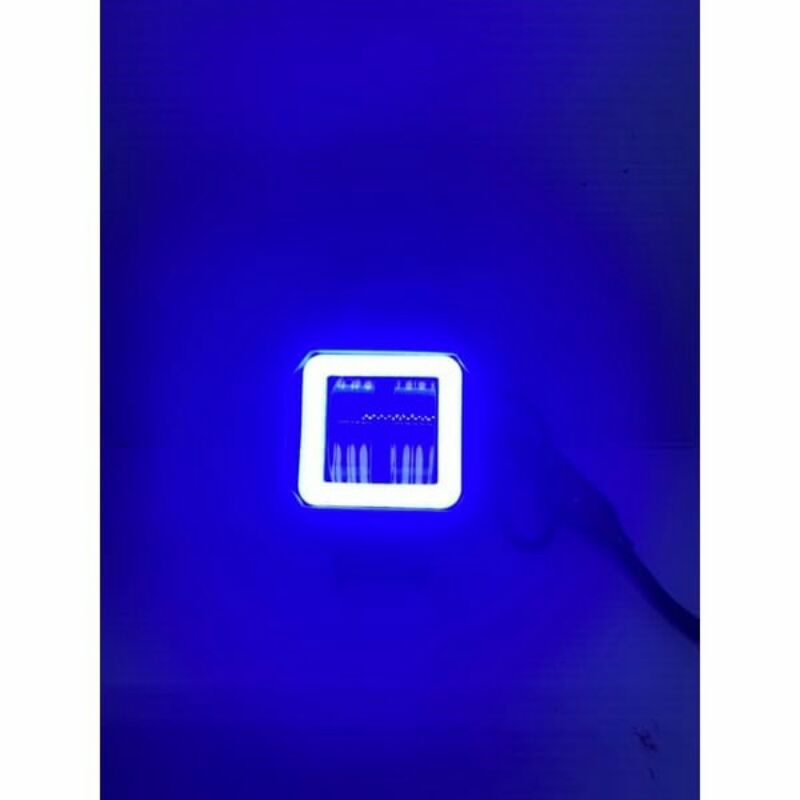 Lampu daymaker kotak 2 lensa ring biru / ring merah / ring putih