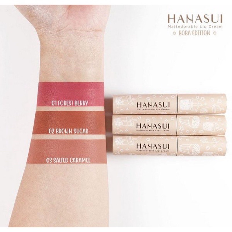 HANASUI MATTEDORABLE LIPCREAM BOBA EDITION