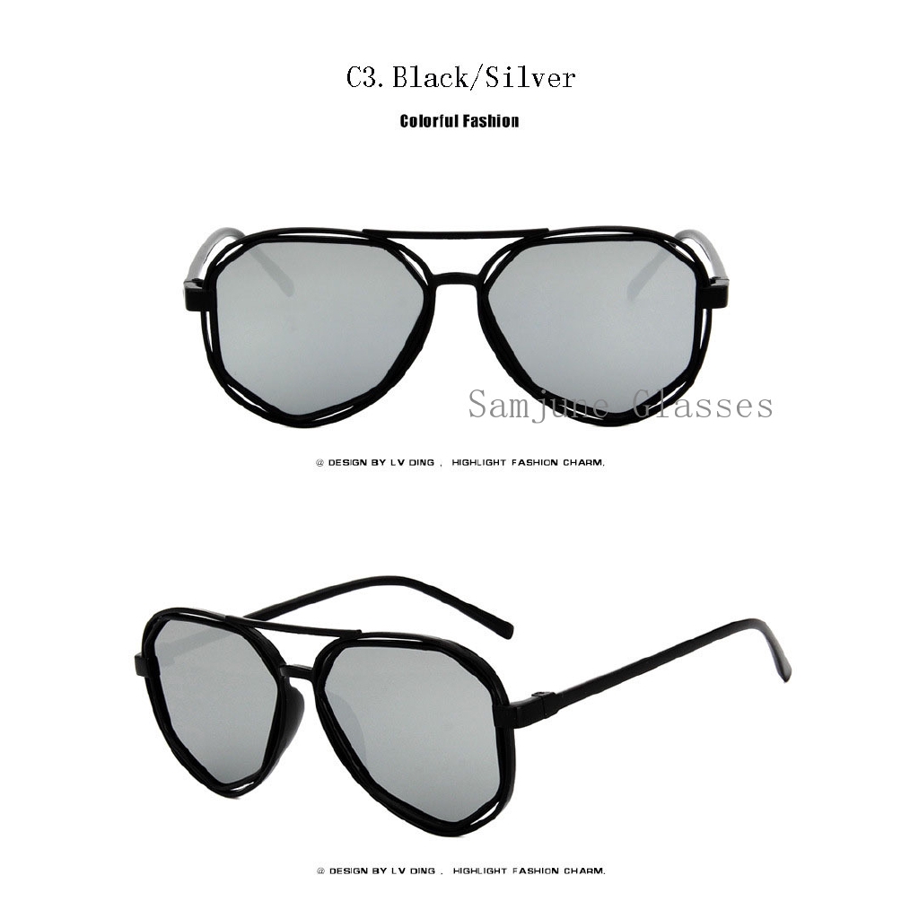 2021 Kacamata Hitam Bulat Klasik retro Lensa Warna Warni uv400 Untuk Wanita