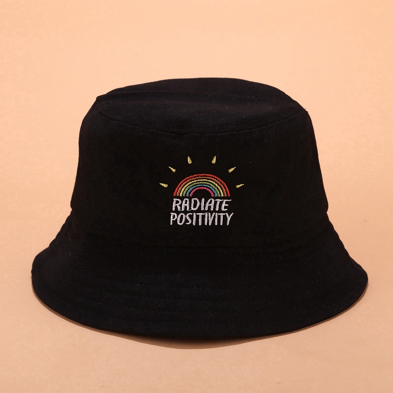 Topi Bucket Pria / Wanita Motif Bordir Untuk Musim Panas / Outdoor / Memancing / Camping