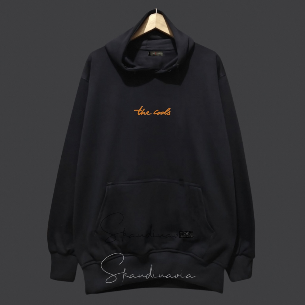 Skandinavia Hoodie Pria Relax montain Black motif simpel Original