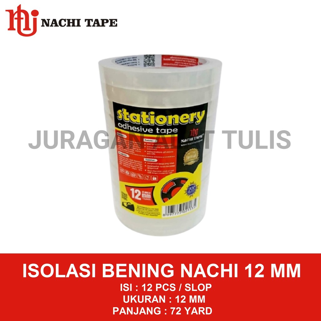 

ISOLASI / SELOTIP / PLESTER / LAKBAN BENING NACHI 12MM 72YARD