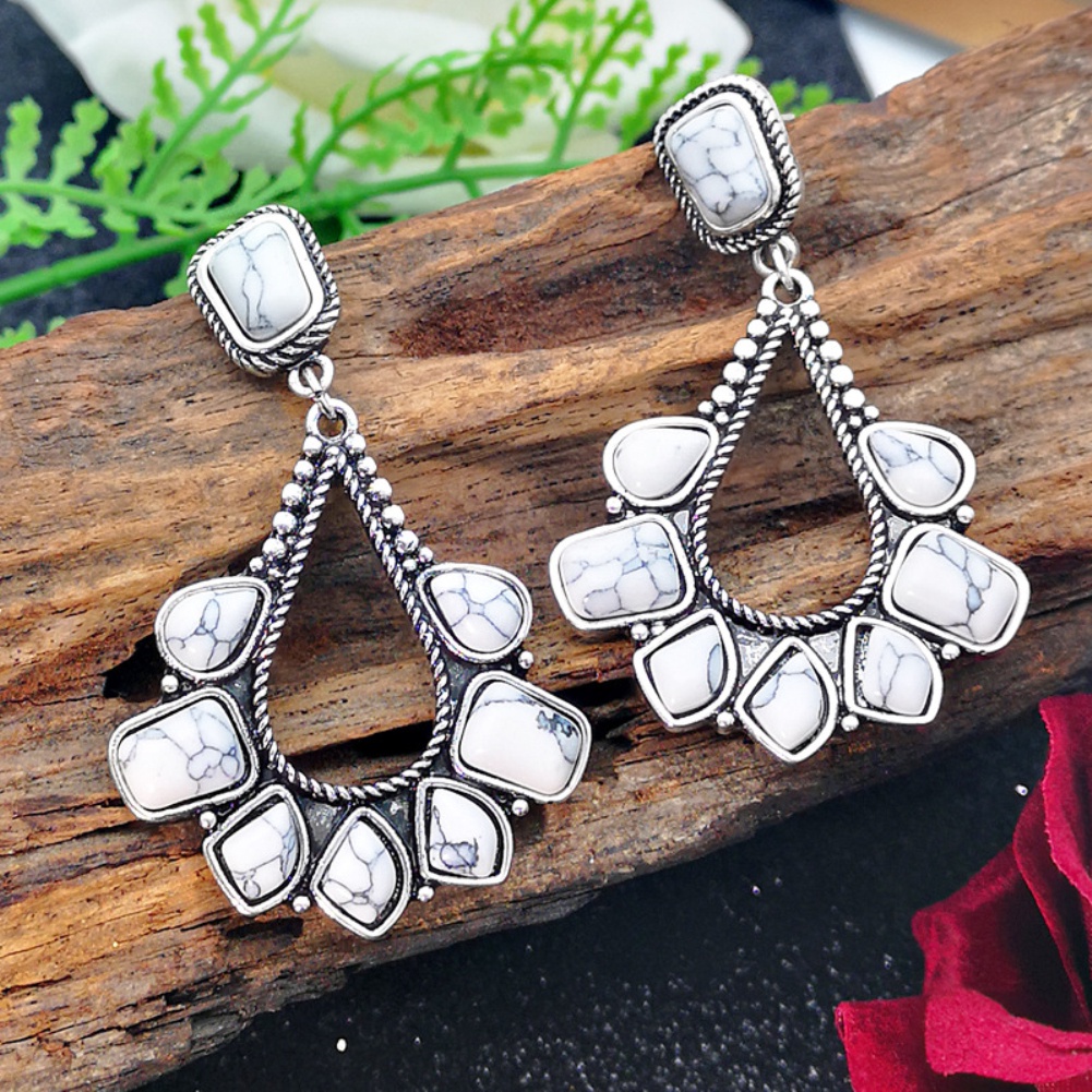 Hu Hu Hu Hu Hu Alat Bantu Pasang Kacamata♡ Anting Tusuk Gantung Wanita Desain Tetesan Air Hias Turquoise Imitasi Untuk Hadiah