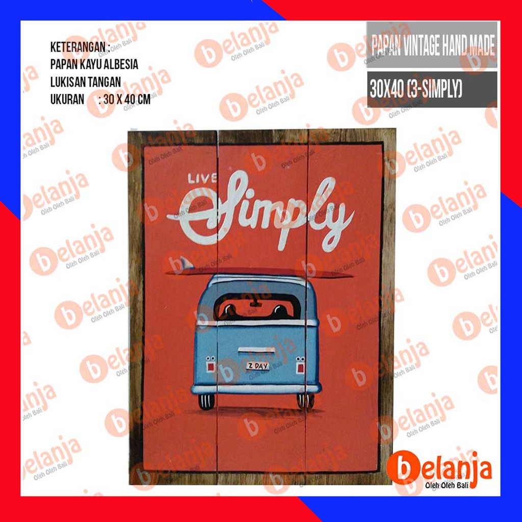 Papan Vintage Hand Made 30x40 (3-Simply)