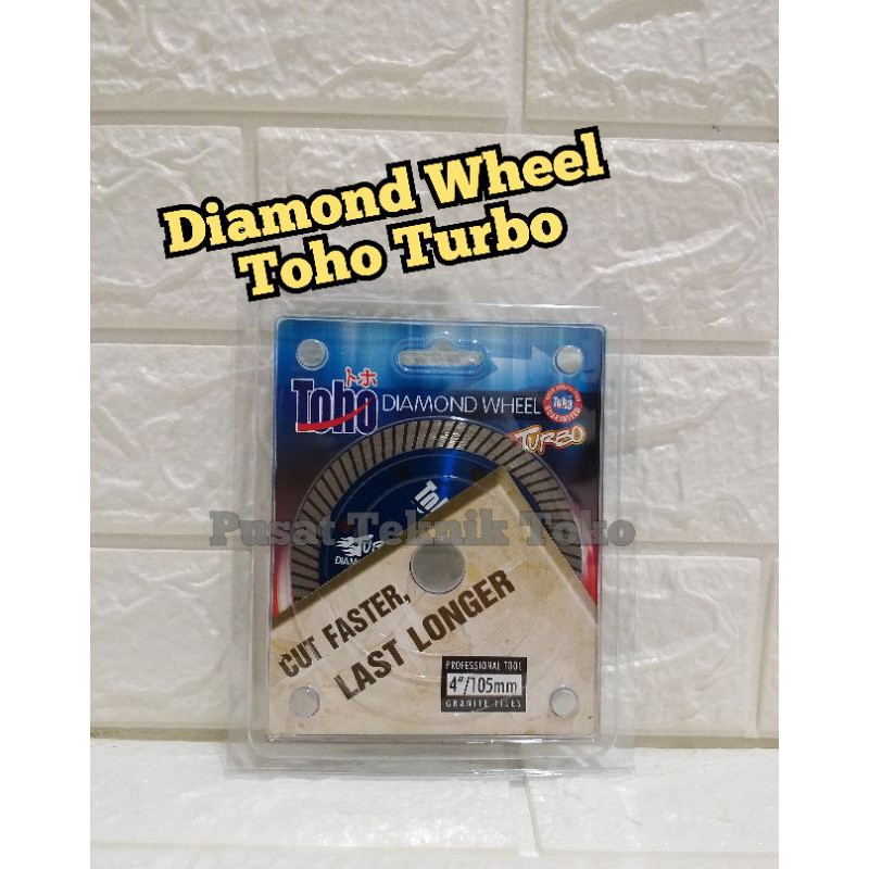 Mata Potong Granit 4" Toho Turbo Biru Mata Gerinda Potong Keramik Granit Batu