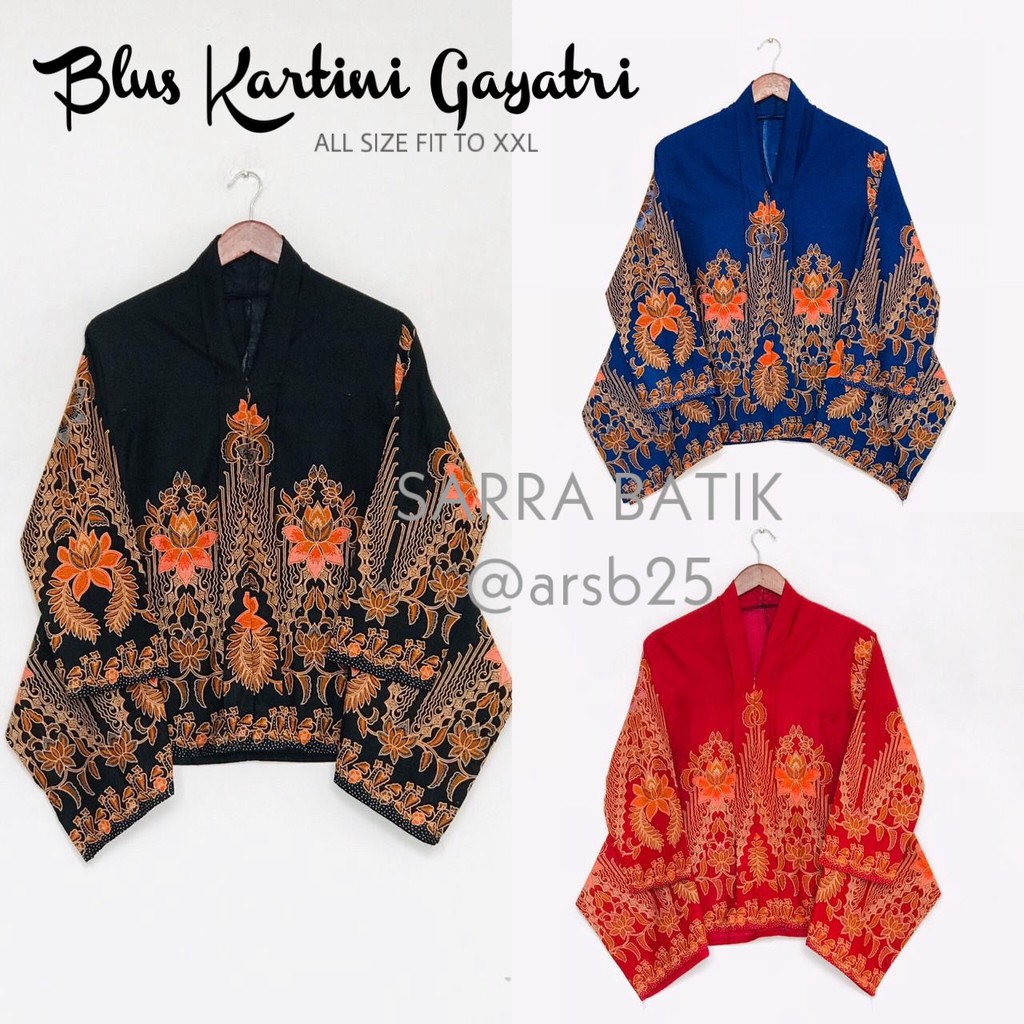 Blus Kartini Gayatri Batik Blus Atasan Kerja Kondangan Pesta Kantor Seragam Cantik Baru Seragaman