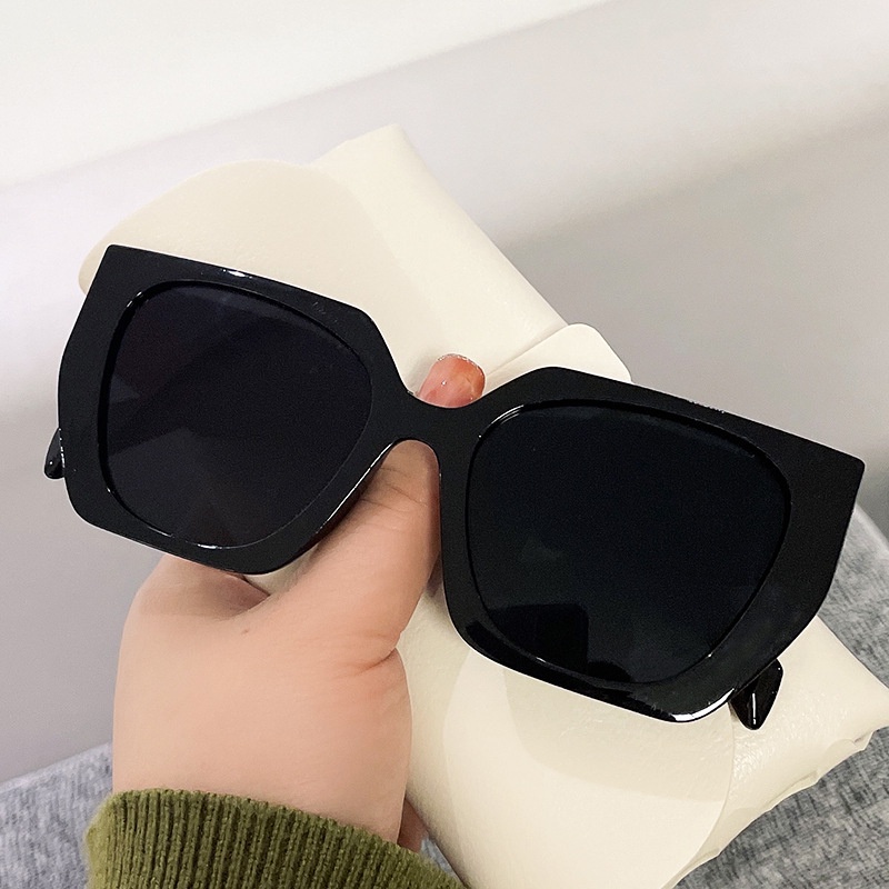 Personality Contrast Sunglasses Women Fashion Diamond Legs Oversized Square Frame