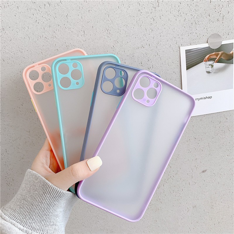 Lens Cover Case iPhone (Seri 1) Full Cover Camera Protector Casing Hybrid Matte Pastel Color