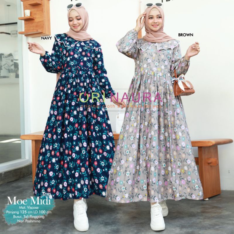 MOE MIDI DRESS GAMIS MUSLIM BY ORI NAURA