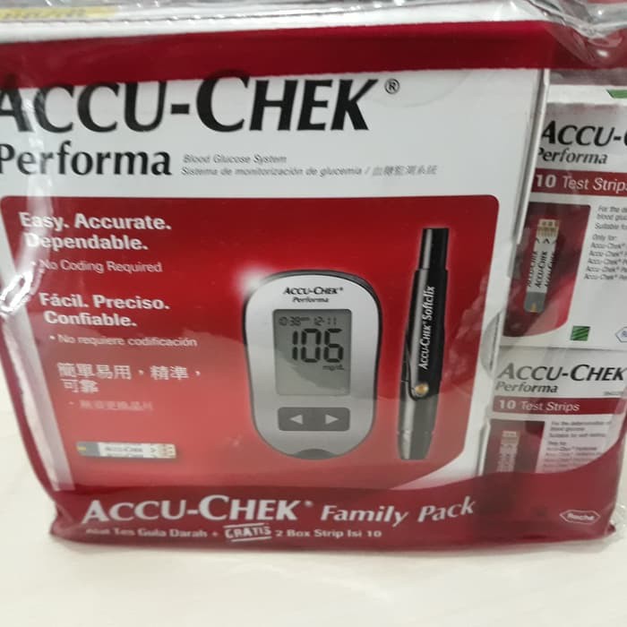 alat cek gula accu chek performa accu check performa peralatan medis