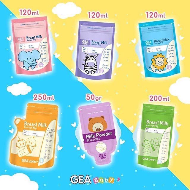 Kantong Asi dengan Sensor Panas GEA Baby 120ml 200ml 250ml Pouch Plastik