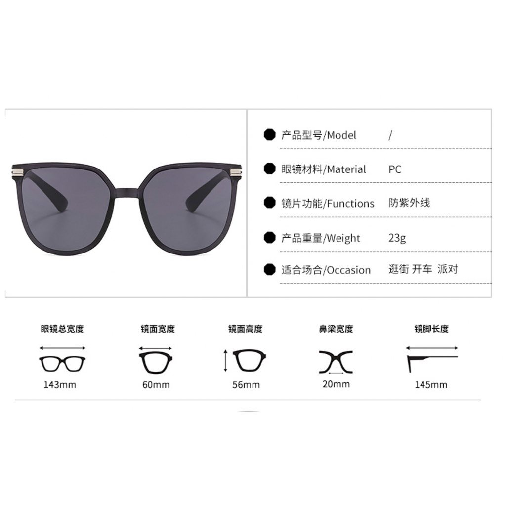 Kacamata Hitam Cowo Cewe Unisex Fashion Kacamata Hitam Retro Gaya Sunglasses Men SG3045