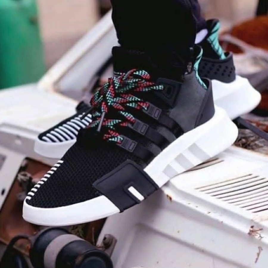 SEPATU PRIA|SNEAKERS PRIA|SEPATU SNEAKERS|SEPATU KASUAL|SEPATU AD*DAS EQT BASK ADV - BLACK WHITE GRE