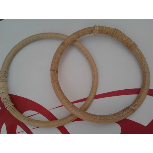 Handel jinjingan tas rotan 9cm,handle ring rotan