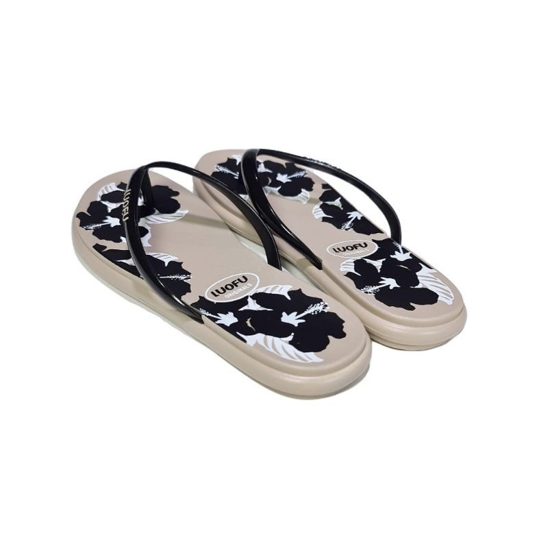 Sandal Wanita Luofu Sandal Jepit Wanita Motif Bunga