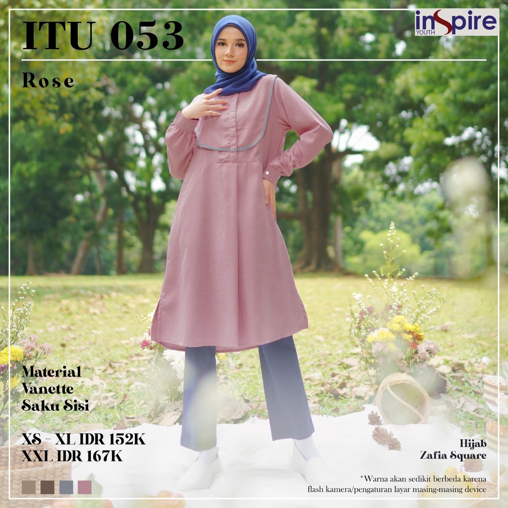 Inspire ITU 53 Atasan Tunik Wanita Panjang Casual Outfit Daily OOTD