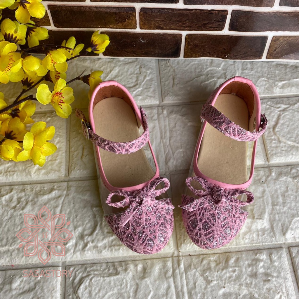 SEPATU FLATSHOES PESTA BROKAT ANAK USIA 6 7 8 TAHUN HA16