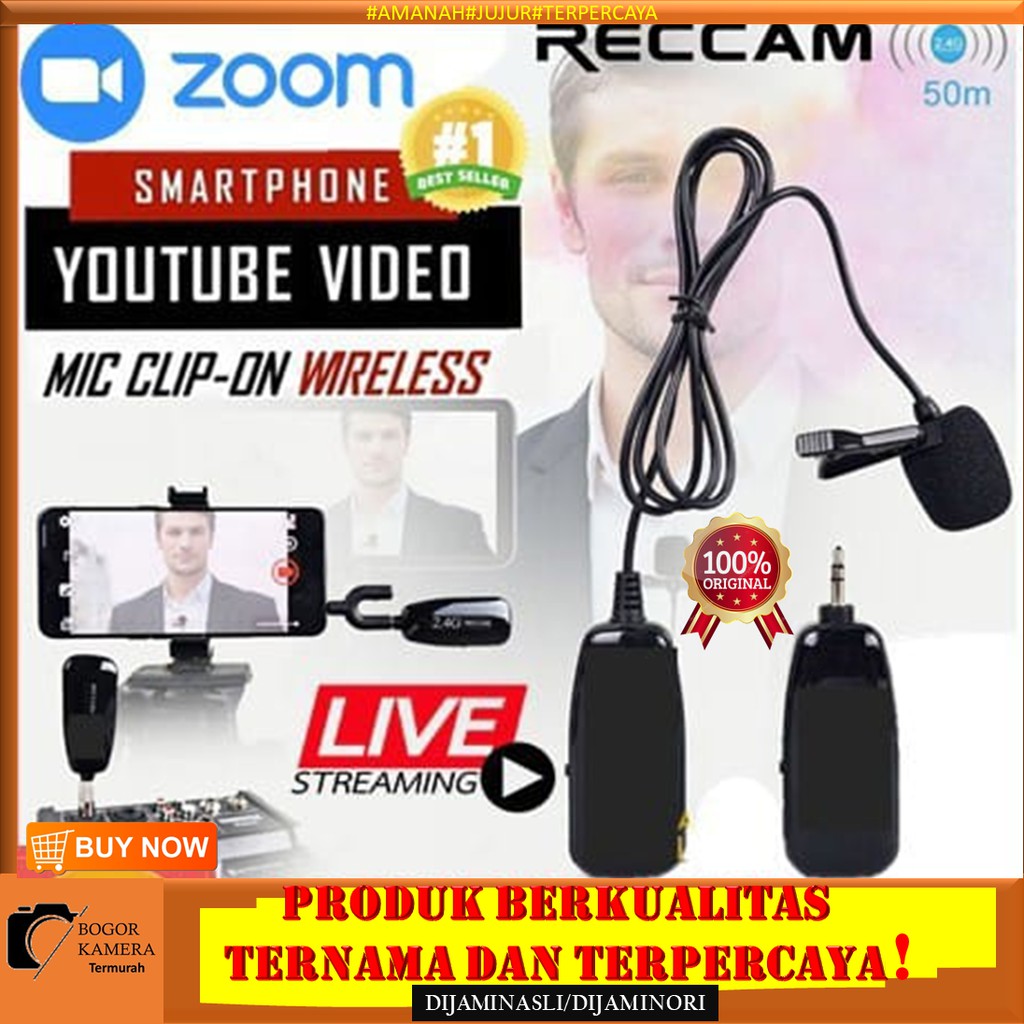 MICROPHONE MIC CLIP ON WIRELESS UHF PRANK VLOG UNTUK SMARTPHONE HP / MIC PRANK