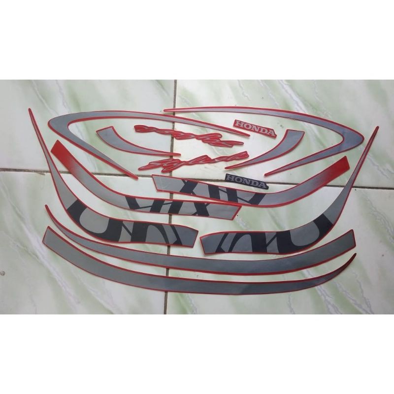 Striping sticker lis body honda scoopy fi stylish thn 2020 2021 merah doff