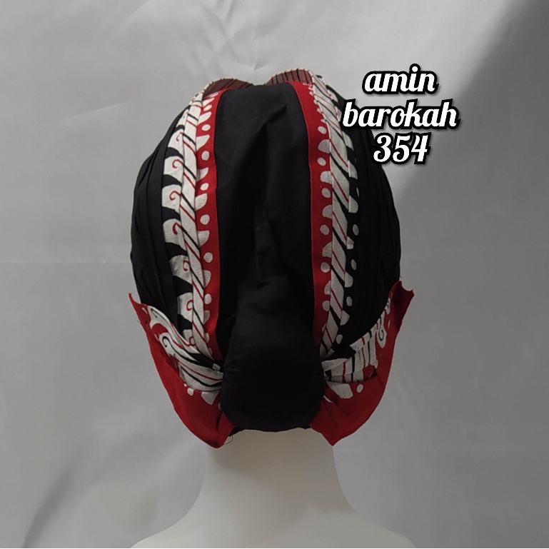 COD...!!! Blangkon Jogja Lipat Jebeh Motif Banyuwangi Hitam Merah - Ukuran Dewasa #Adat #Jawa #Tradisional